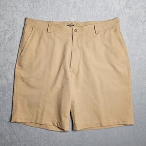 Straight Down Shorts Mens 38 Tan Chino 10" Inseam Golf Performance Stretch